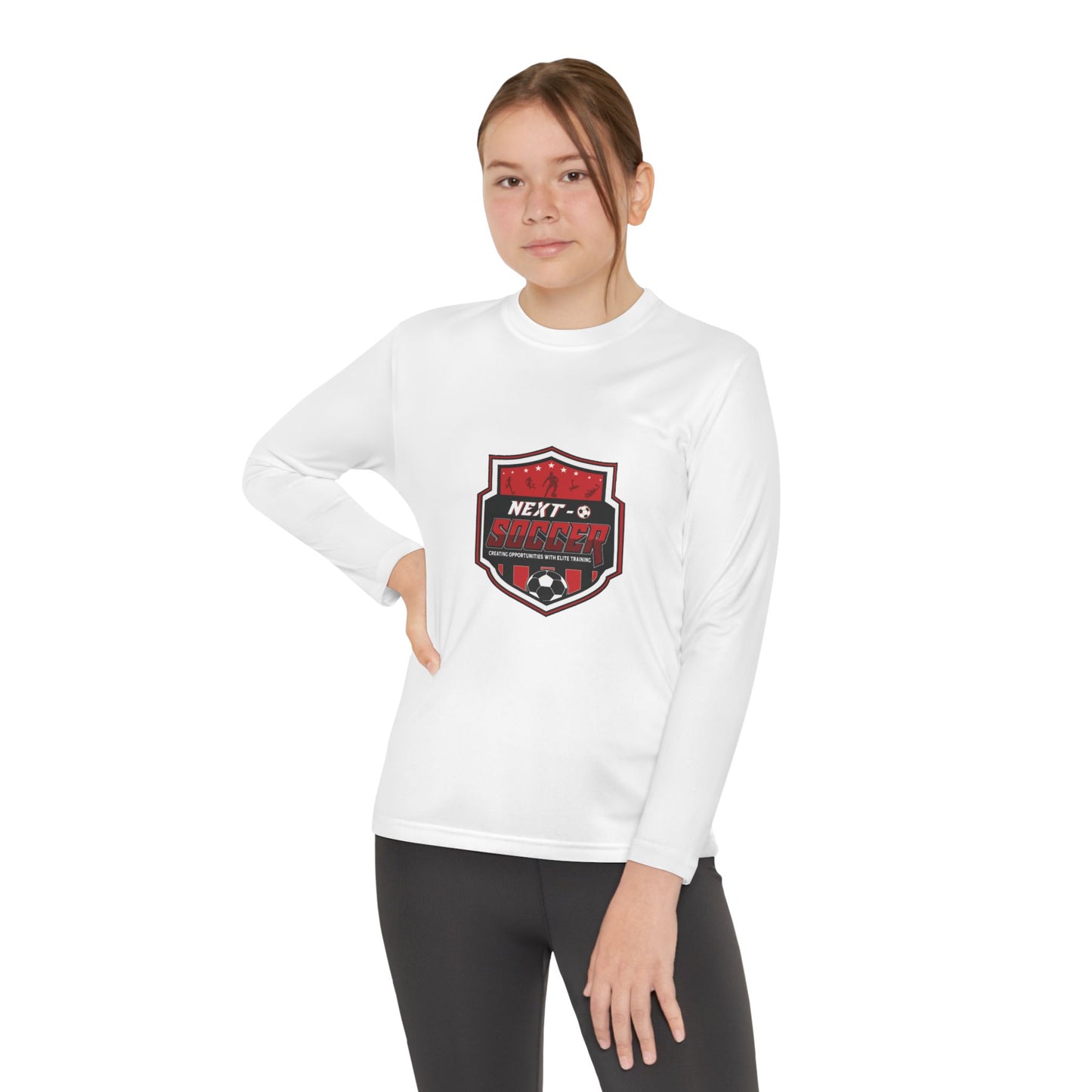 Youth Long Sleeve Soccer Competitor Tee — 'Who's Next' Athletic Jersey