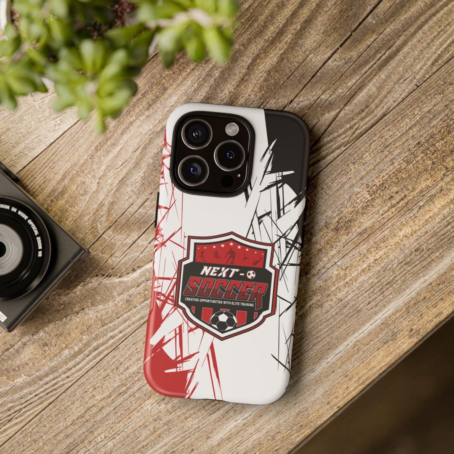 Phone Case — 'Next O Soccer' Red & Black Athletic Protective Cover