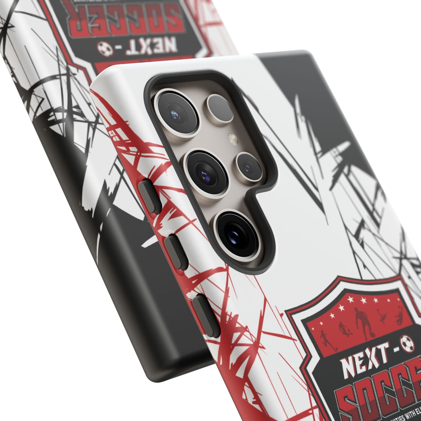 Phone Case — 'Next O Soccer' Red & Black Athletic Protective Cover