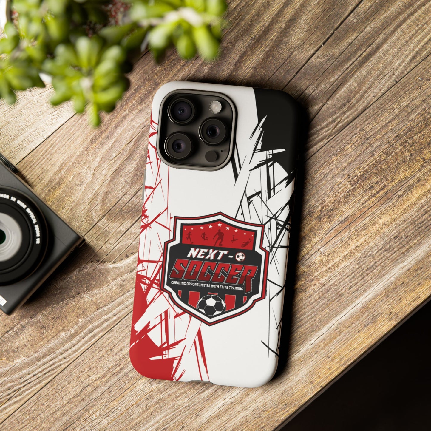 Phone Case — 'Next O Soccer' Red & Black Athletic Protective Cover