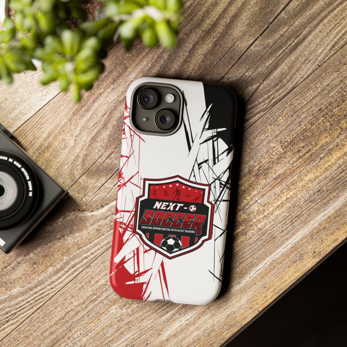 Phone Case — 'Next O Soccer' Red & Black Athletic Protective Cover