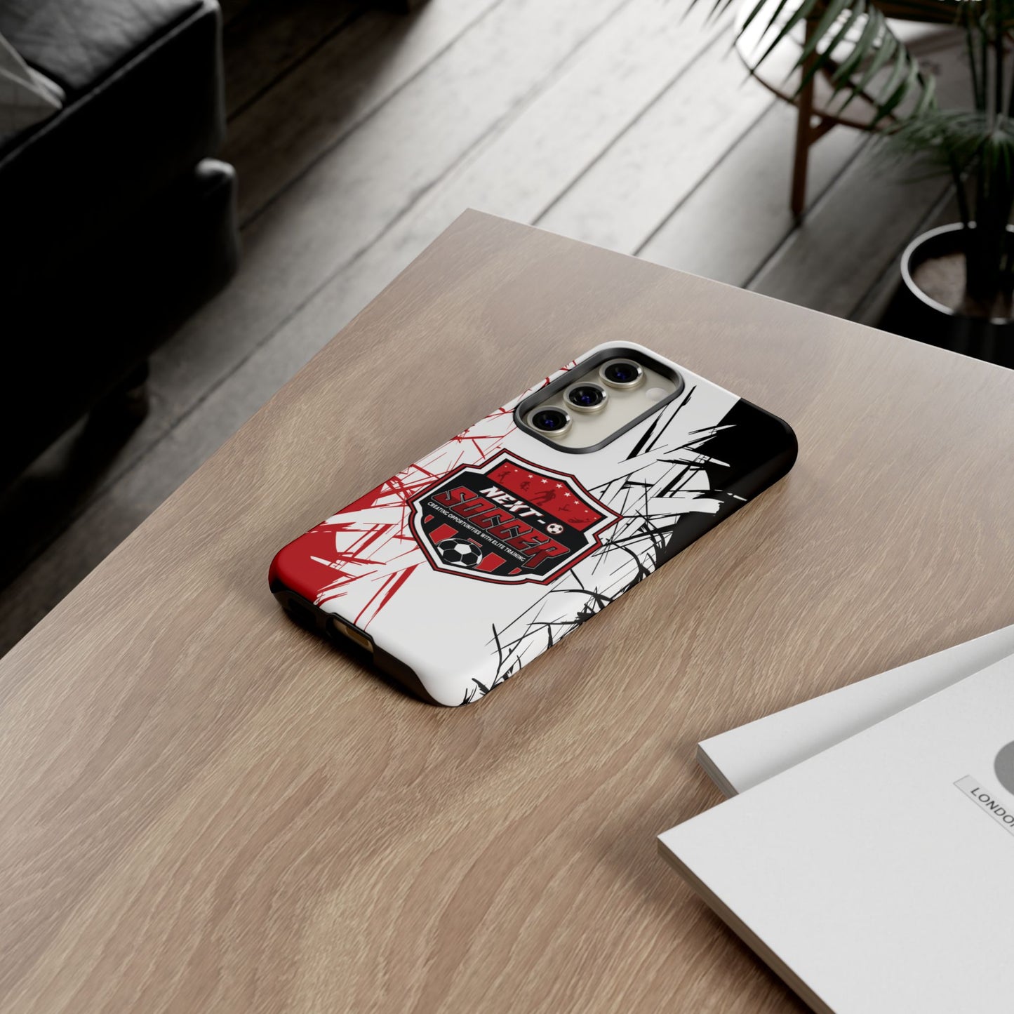 Phone Case — 'Next O Soccer' Red & Black Athletic Protective Cover
