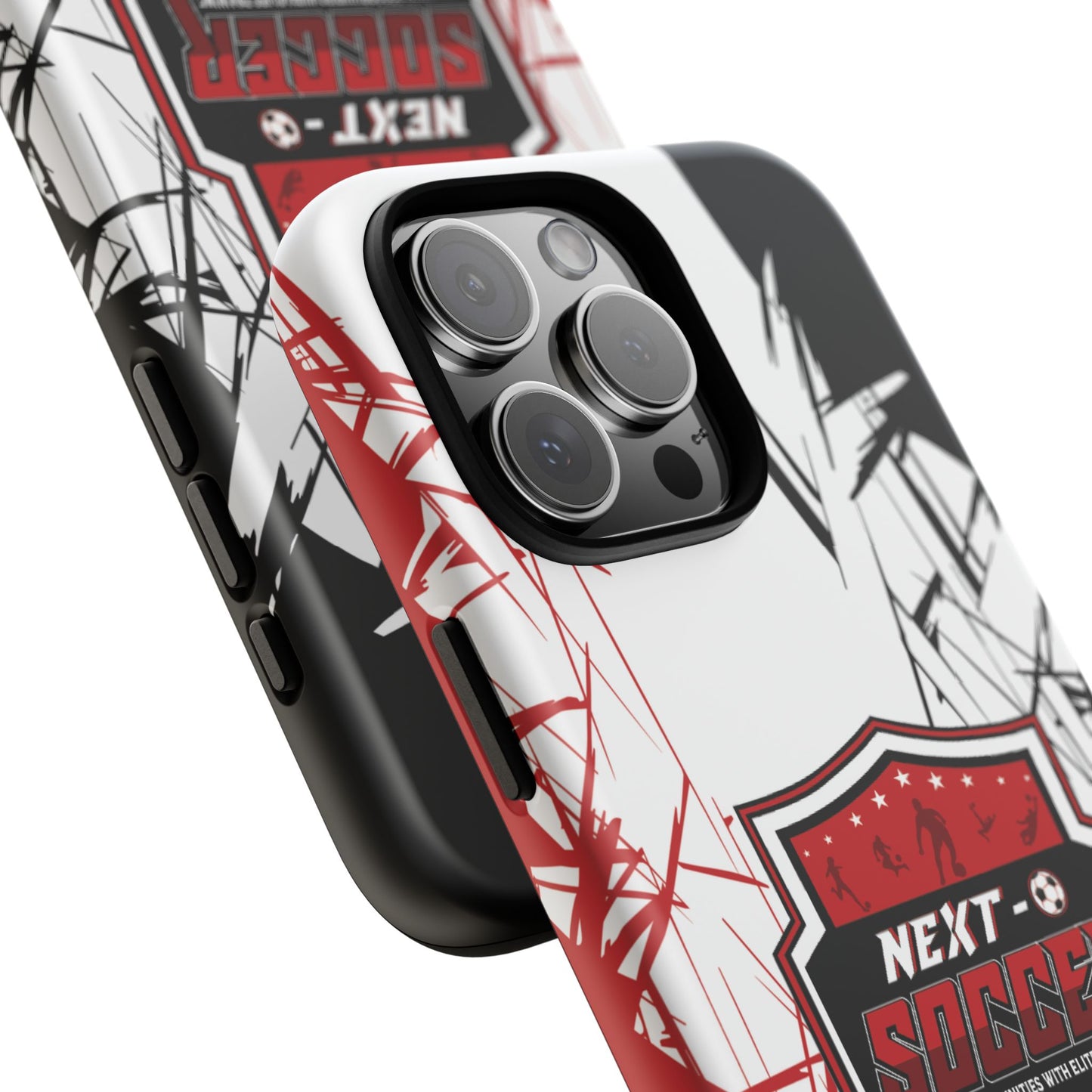 Phone Case — 'Next O Soccer' Red & Black Athletic Protective Cover