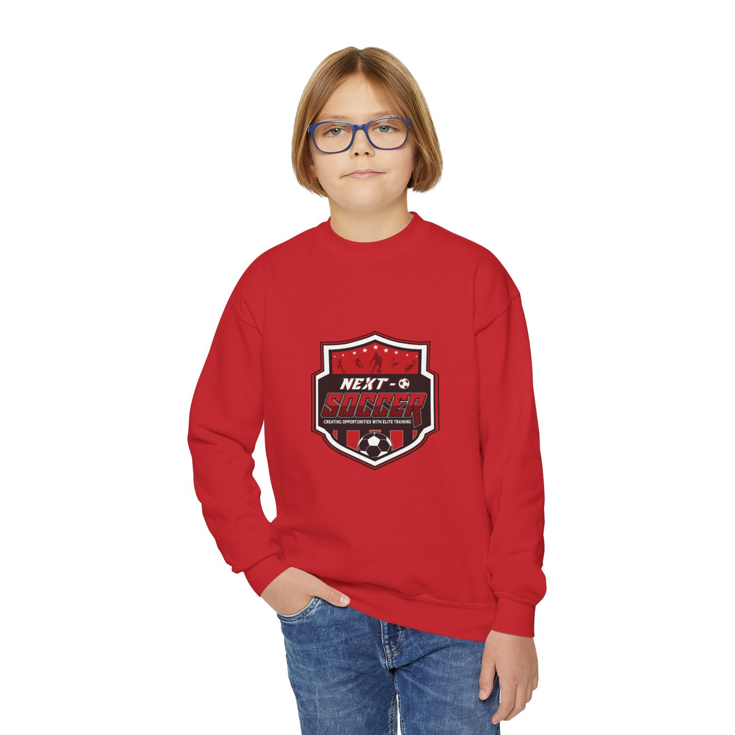 Youth Crewneck Sweatshirt - "The Grind Don't Stop" Soccer Team Pullover