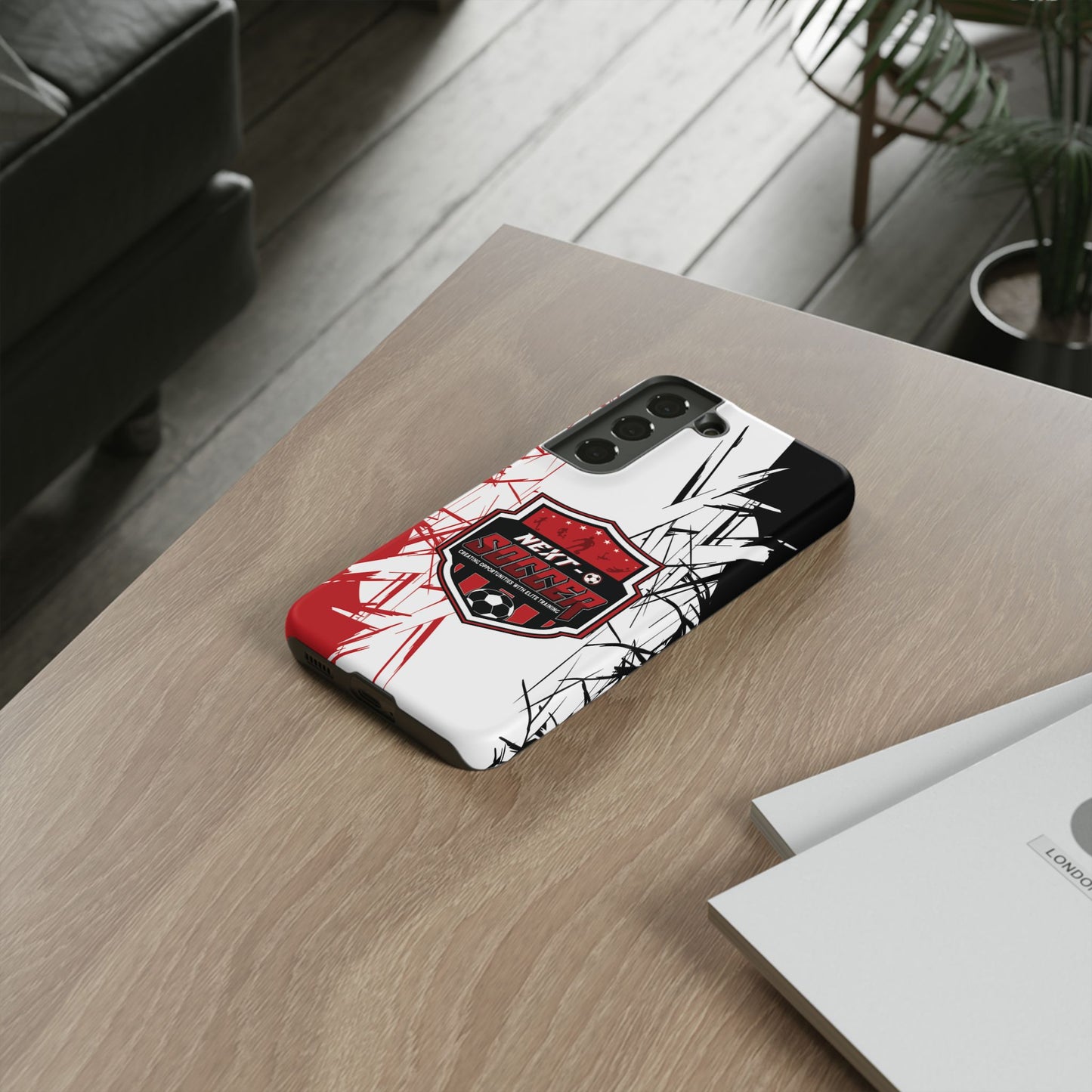 Phone Case — 'Next O Soccer' Red & Black Athletic Protective Cover