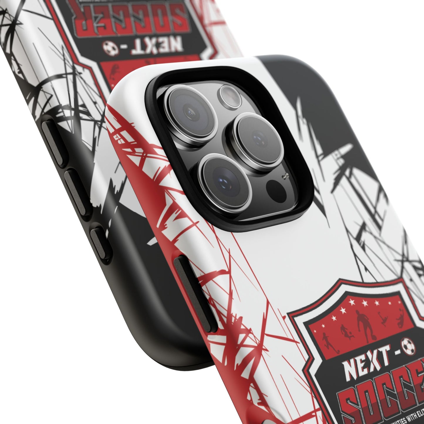 Phone Case — 'Next O Soccer' Red & Black Athletic Protective Cover