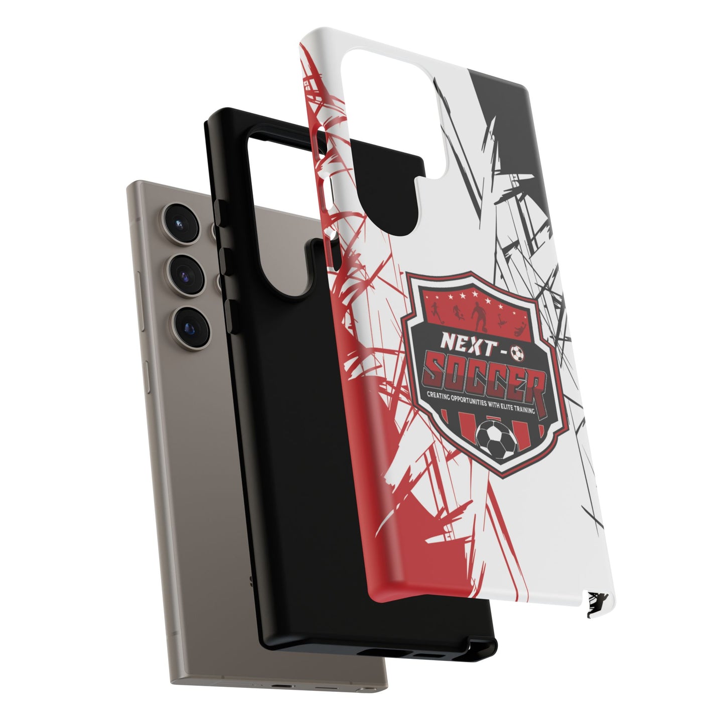 Phone Case — 'Next O Soccer' Red & Black Athletic Protective Cover