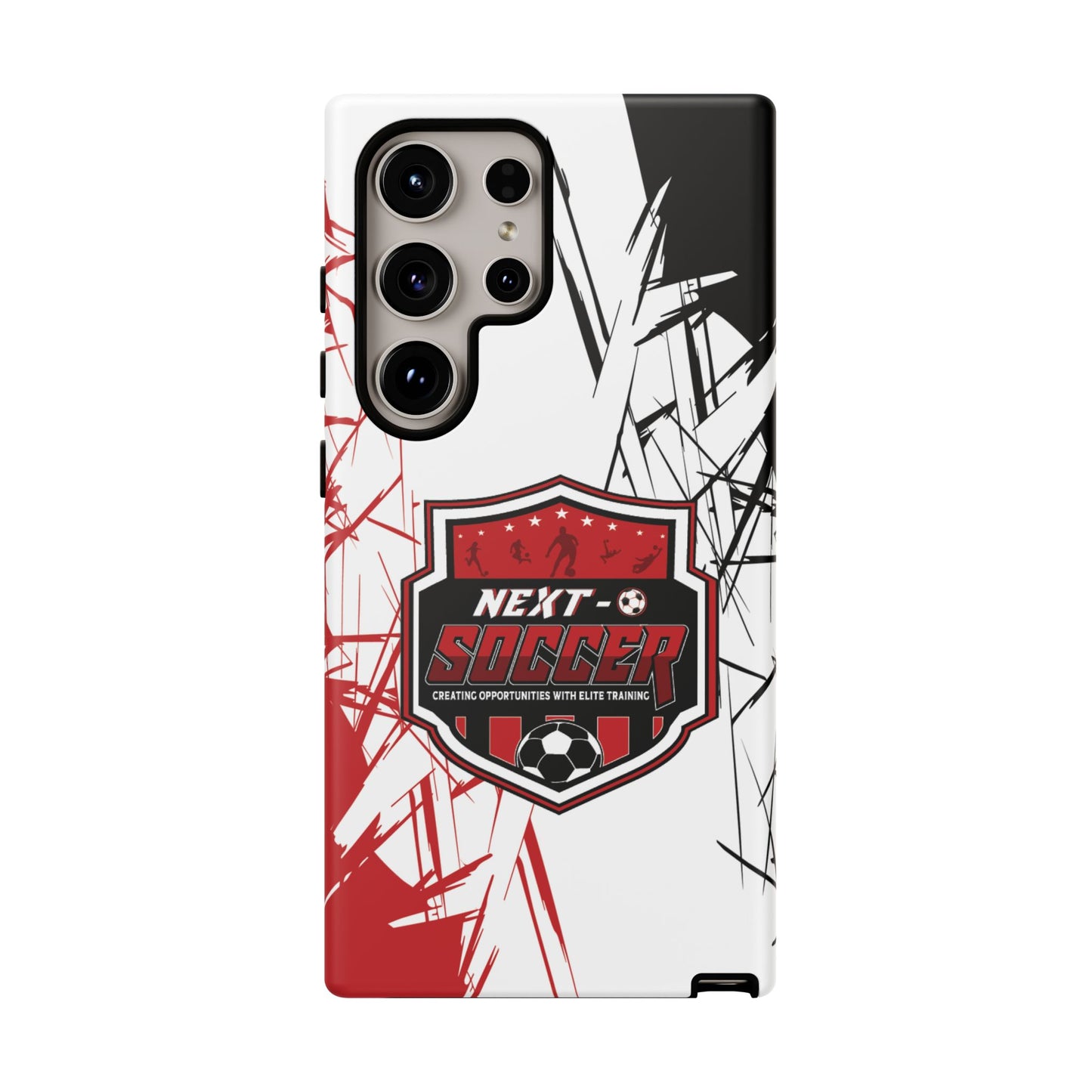 Phone Case — 'Next O Soccer' Red & Black Athletic Protective Cover