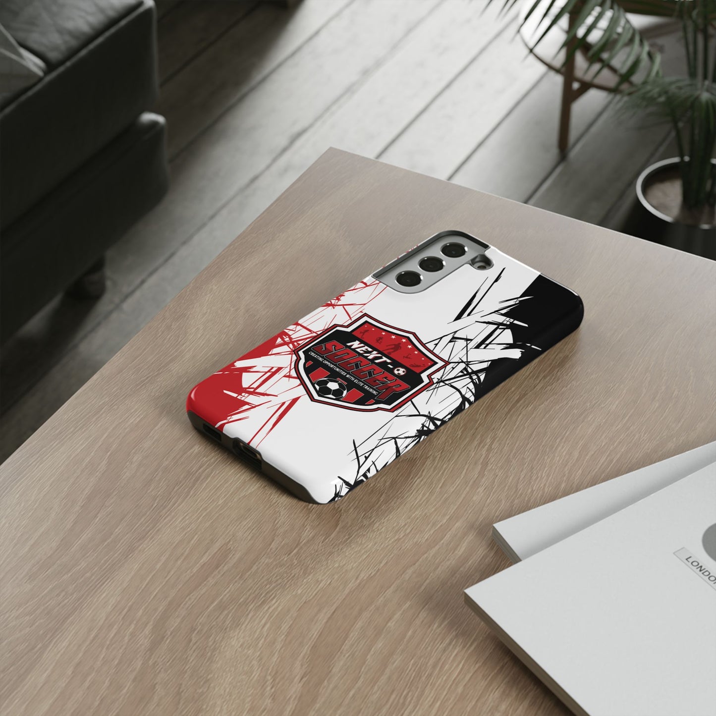 Phone Case — 'Next O Soccer' Red & Black Athletic Protective Cover