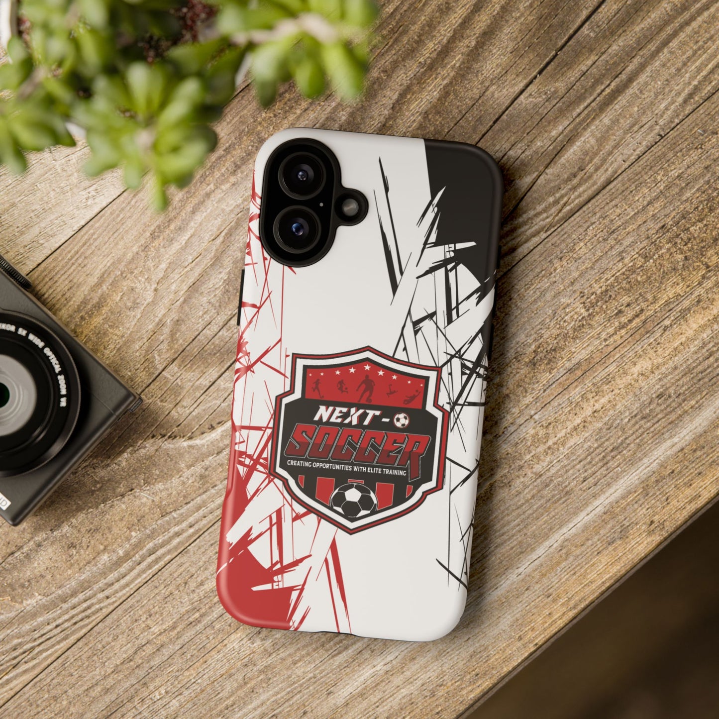 Phone Case — 'Next O Soccer' Red & Black Athletic Protective Cover