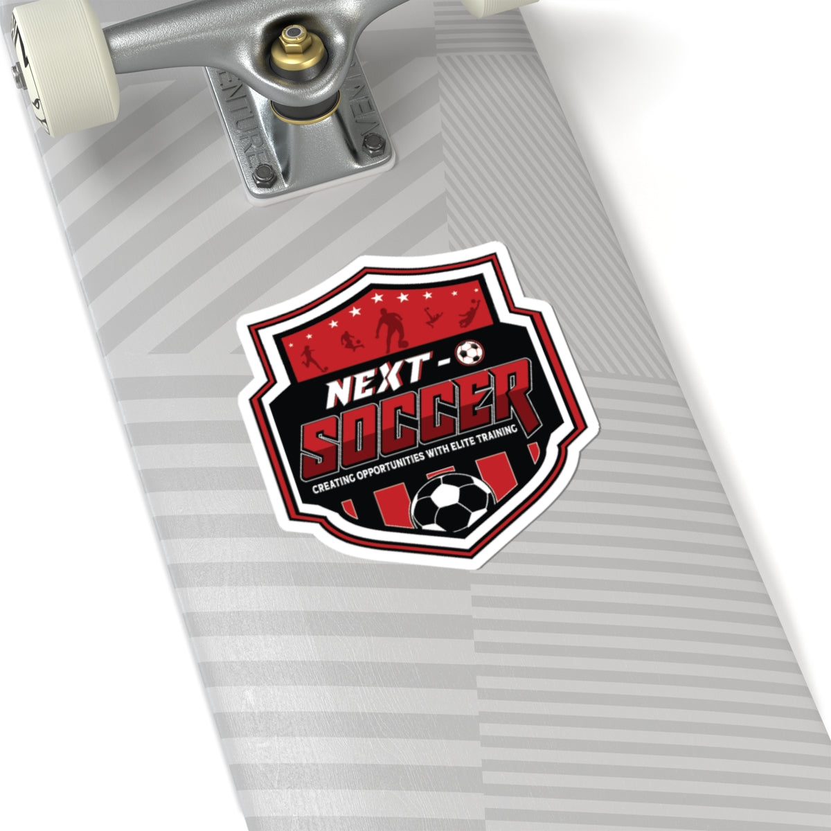 Next Soccer Shield Sticker — Red Soccer Club Logo Kiss-Cut Sticker