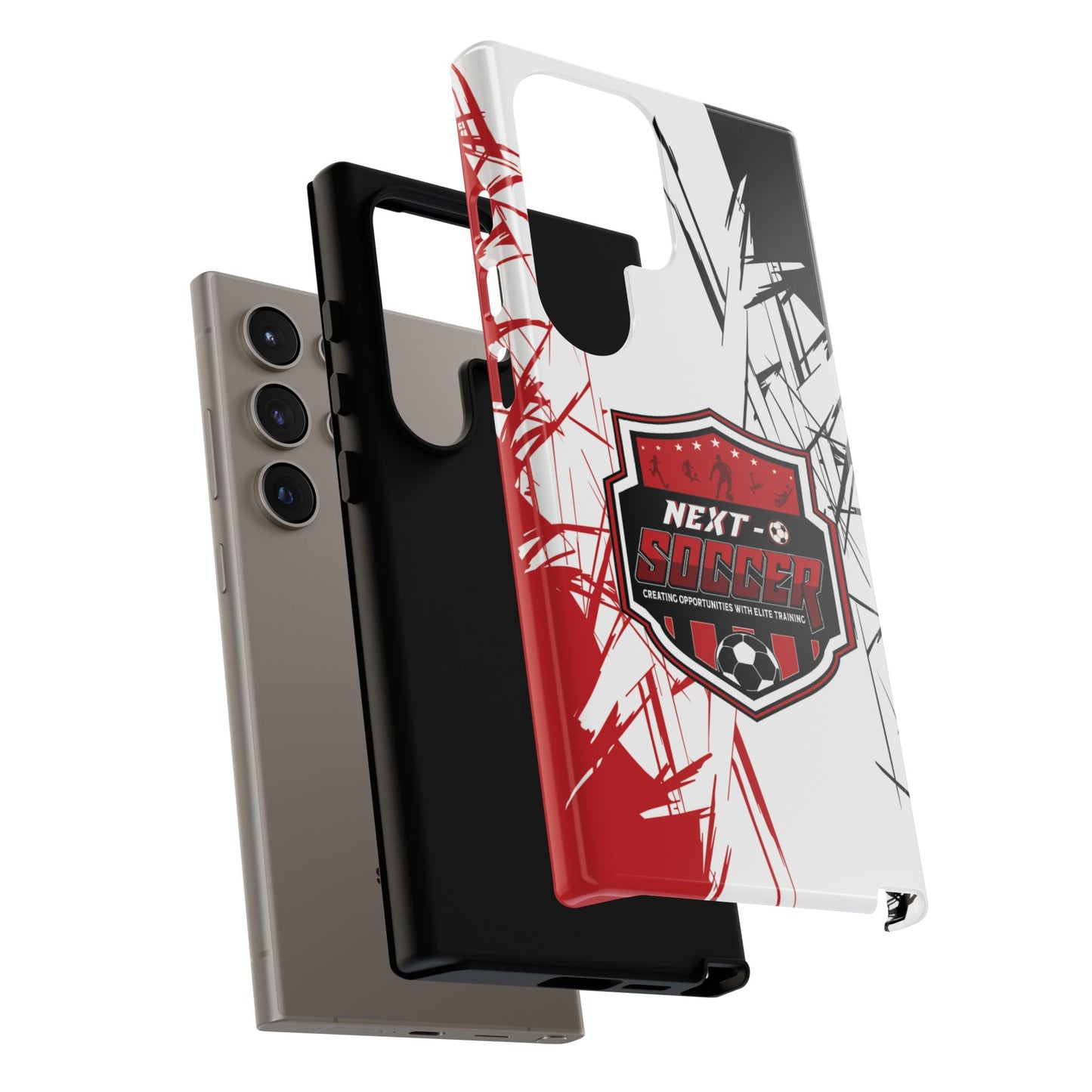 Phone Case — 'Next O Soccer' Red & Black Athletic Protective Cover