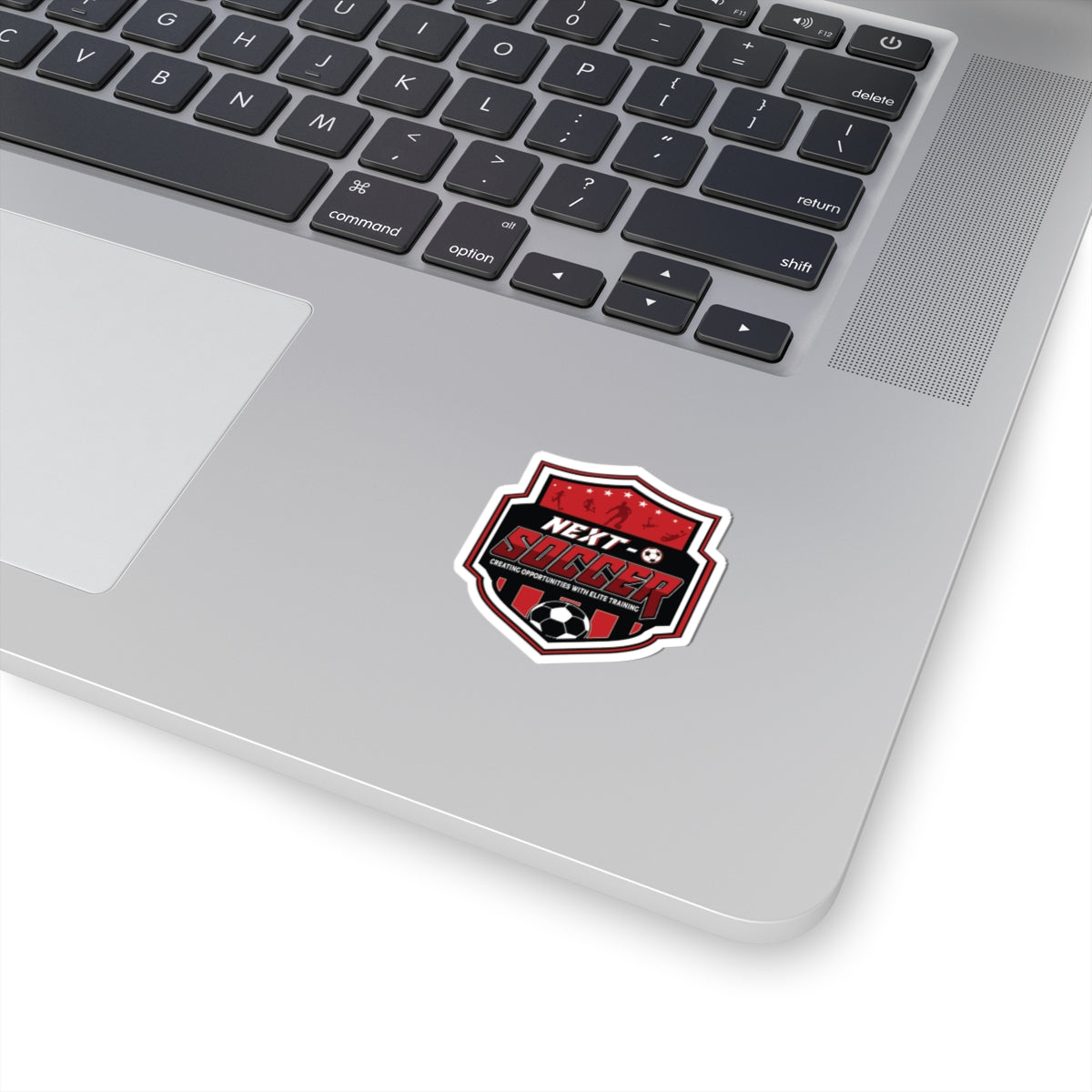 Next Soccer Shield Sticker — Red Soccer Club Logo Kiss-Cut Sticker