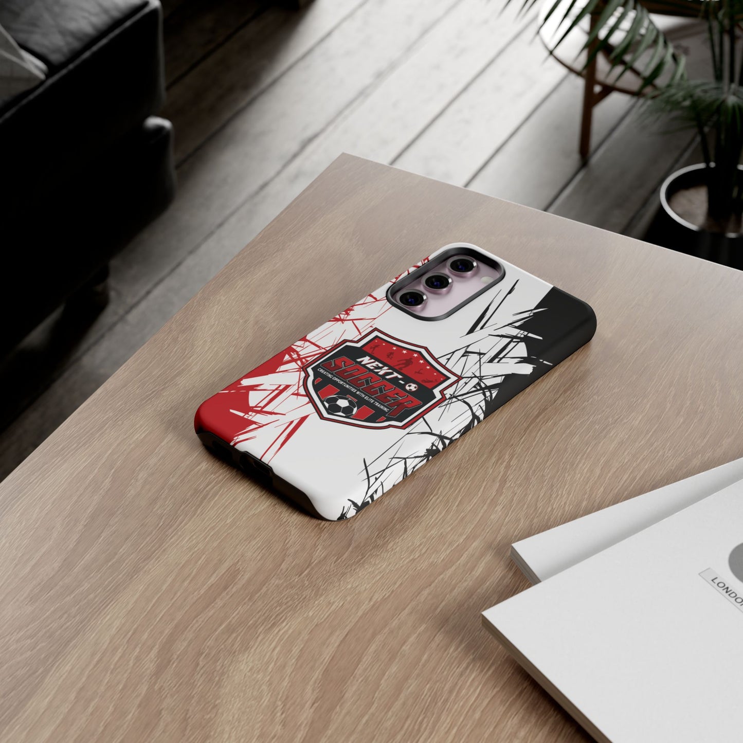 Phone Case — 'Next O Soccer' Red & Black Athletic Protective Cover