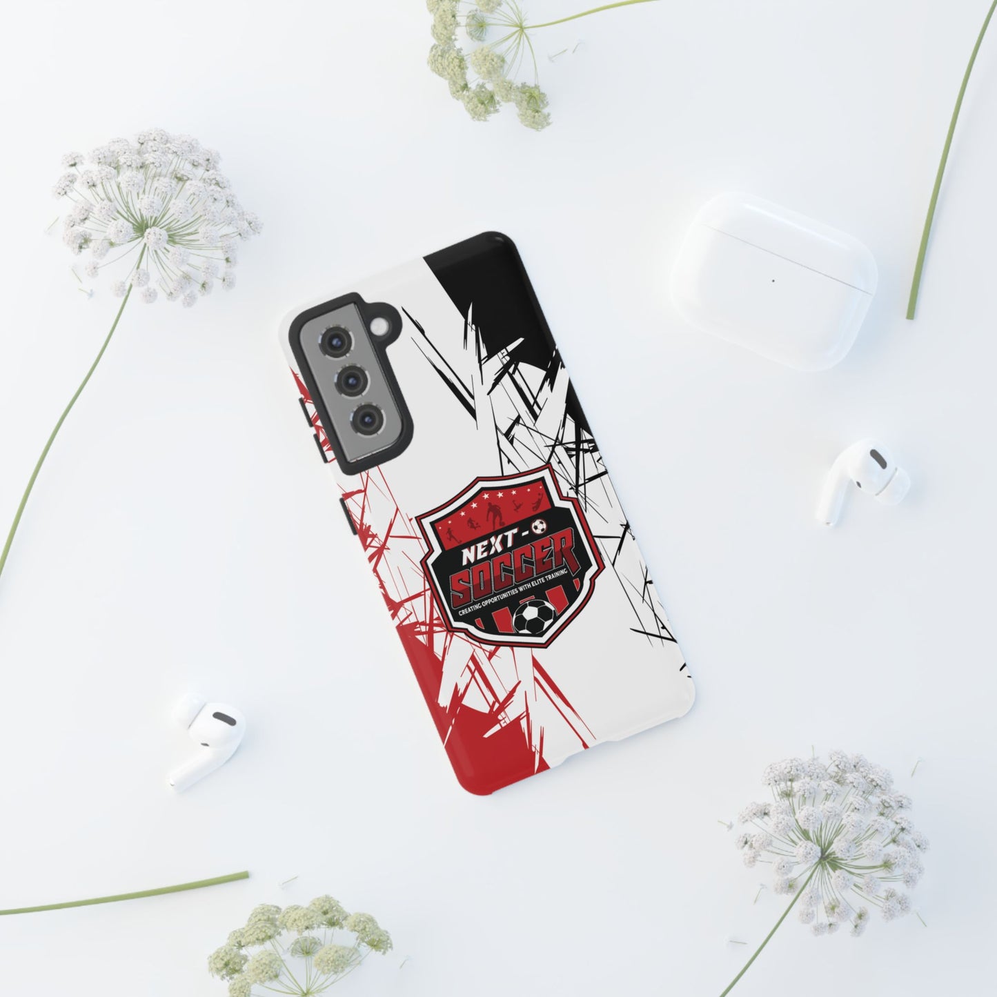 Phone Case — 'Next O Soccer' Red & Black Athletic Protective Cover