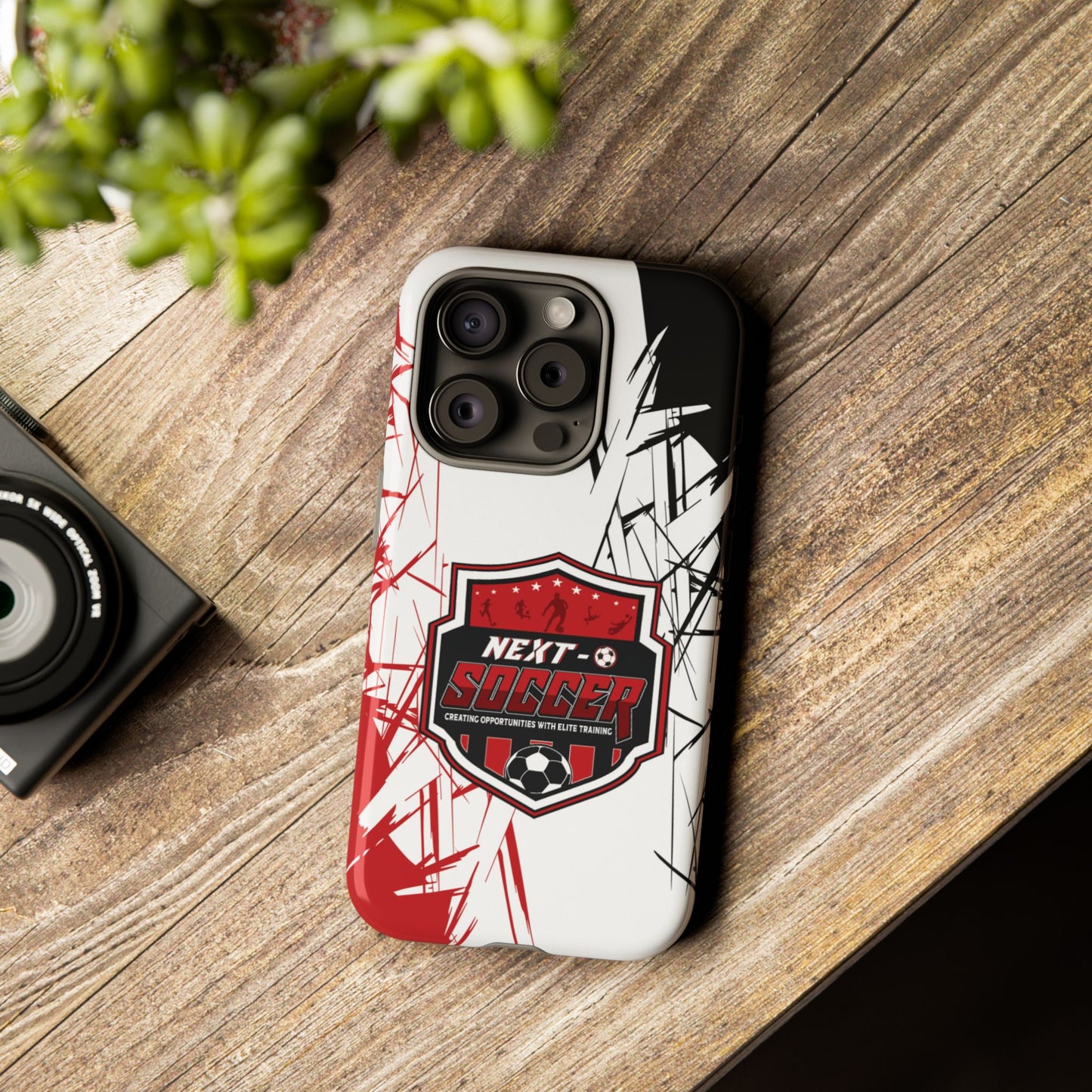 Phone Case — 'Next O Soccer' Red & Black Athletic Protective Cover