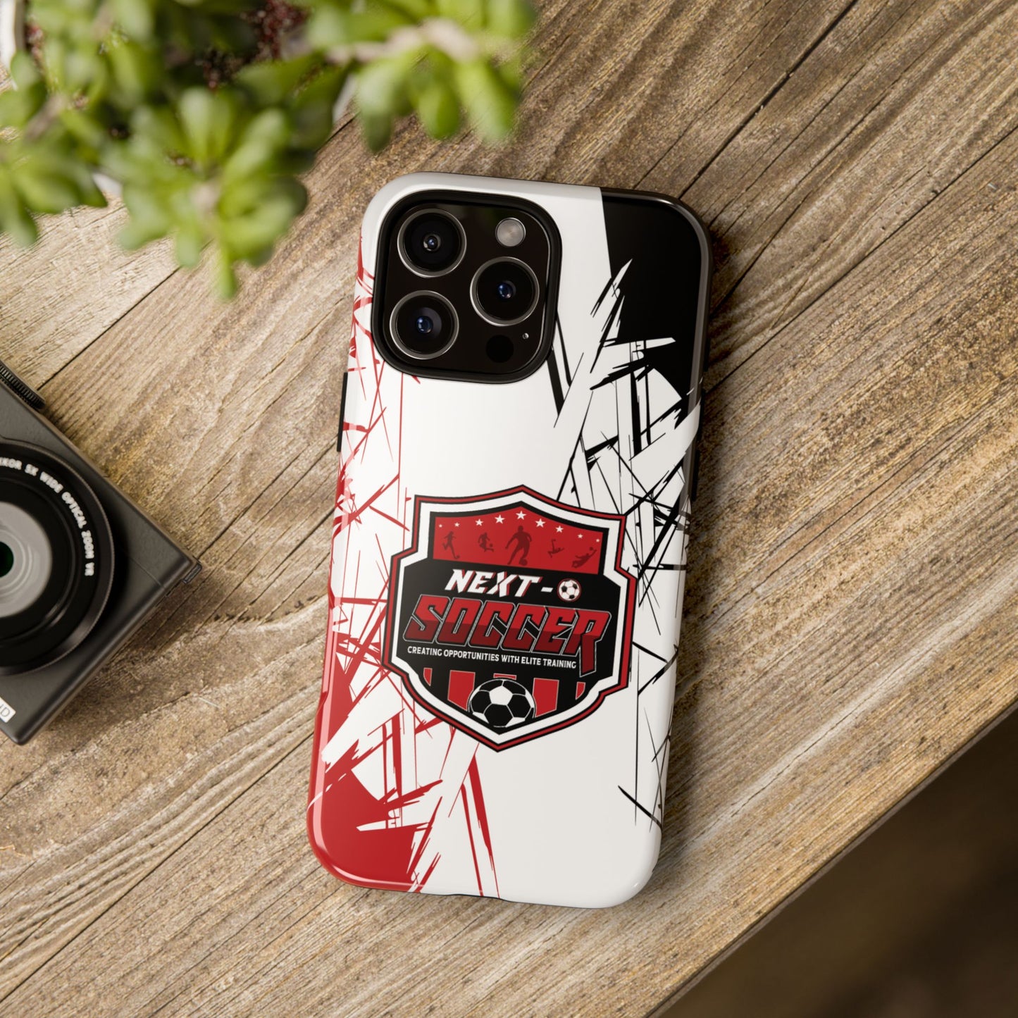 Phone Case — 'Next O Soccer' Red & Black Athletic Protective Cover