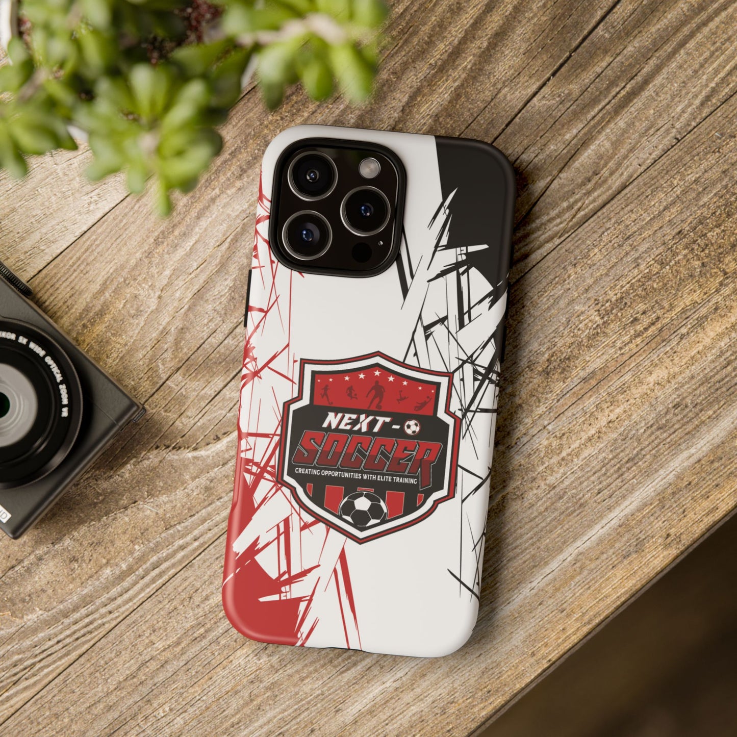 Phone Case — 'Next O Soccer' Red & Black Athletic Protective Cover