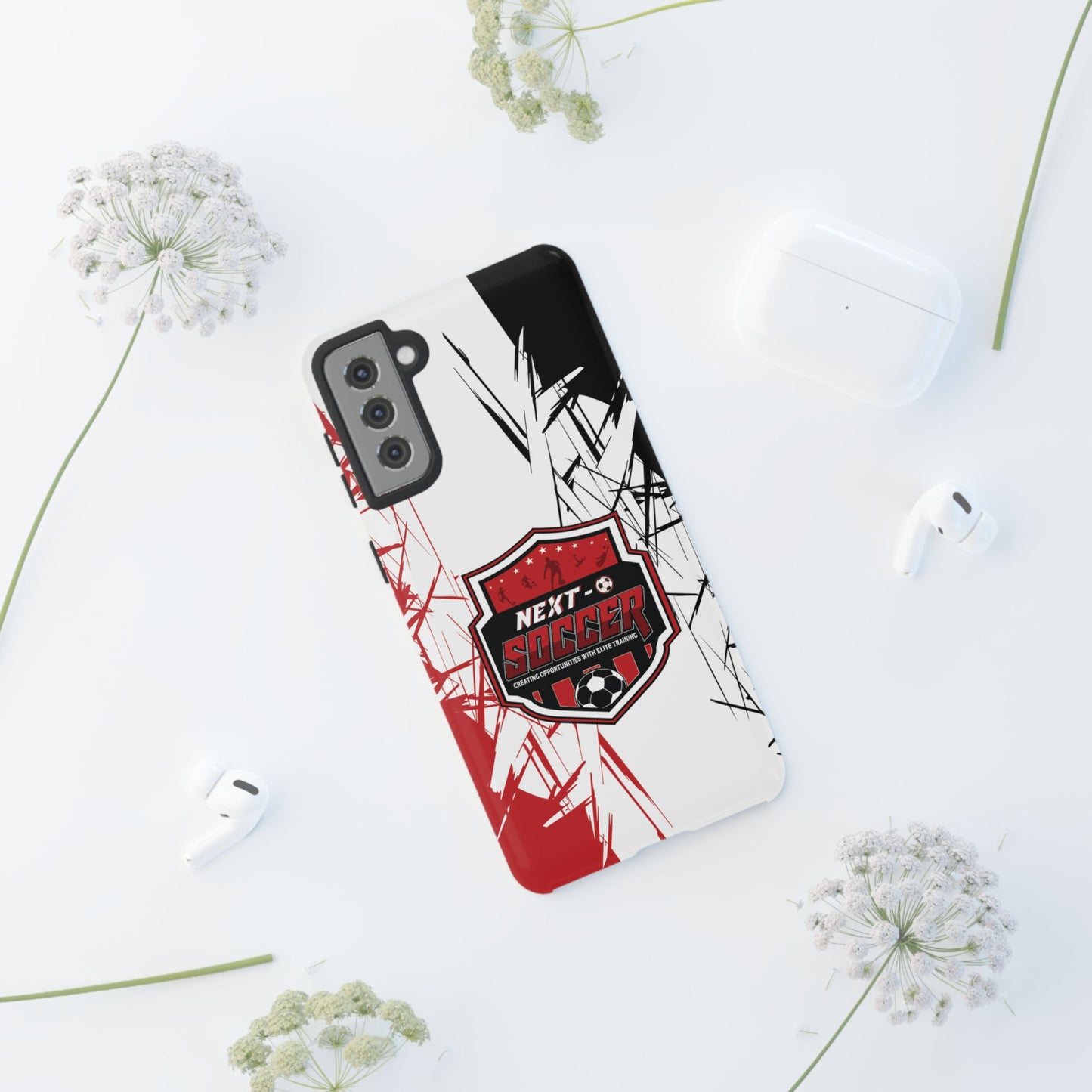Phone Case — 'Next O Soccer' Red & Black Athletic Protective Cover