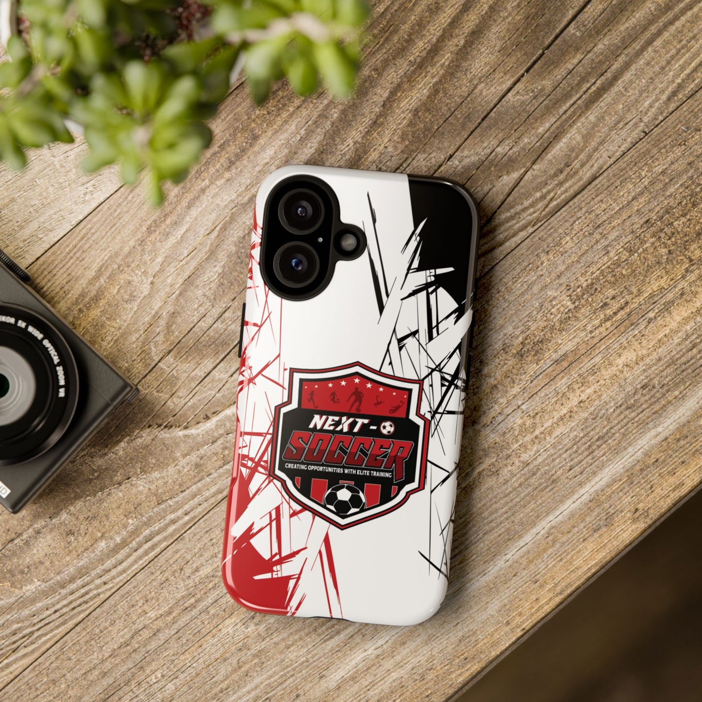 Phone Case — 'Next O Soccer' Red & Black Athletic Protective Cover