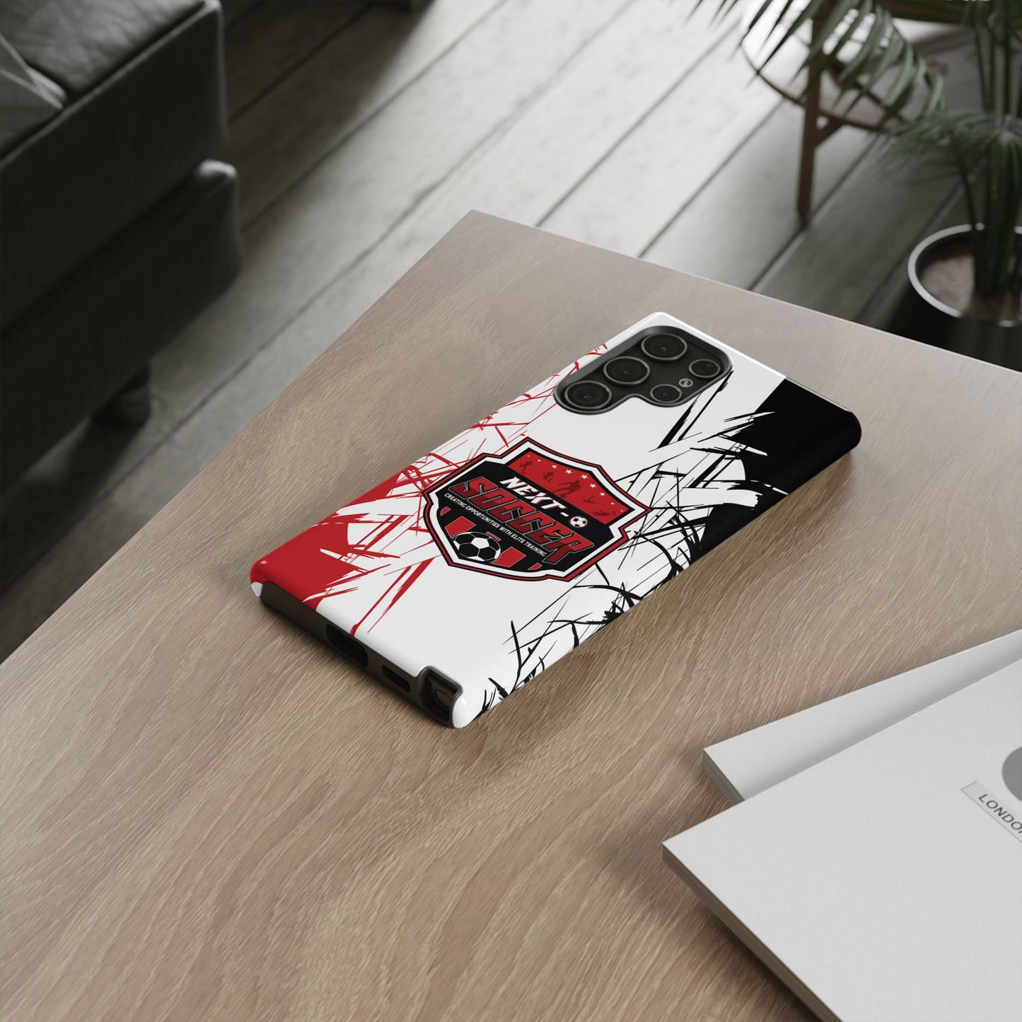 Phone Case — 'Next O Soccer' Red & Black Athletic Protective Cover