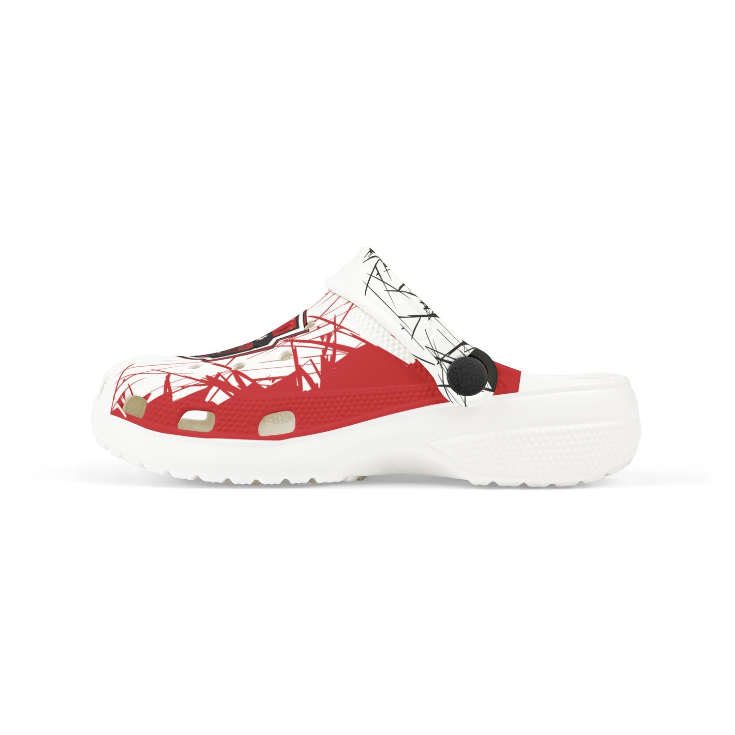 Foam Clogs — Kids' Red & White Graphic — EVA All-Over Print
