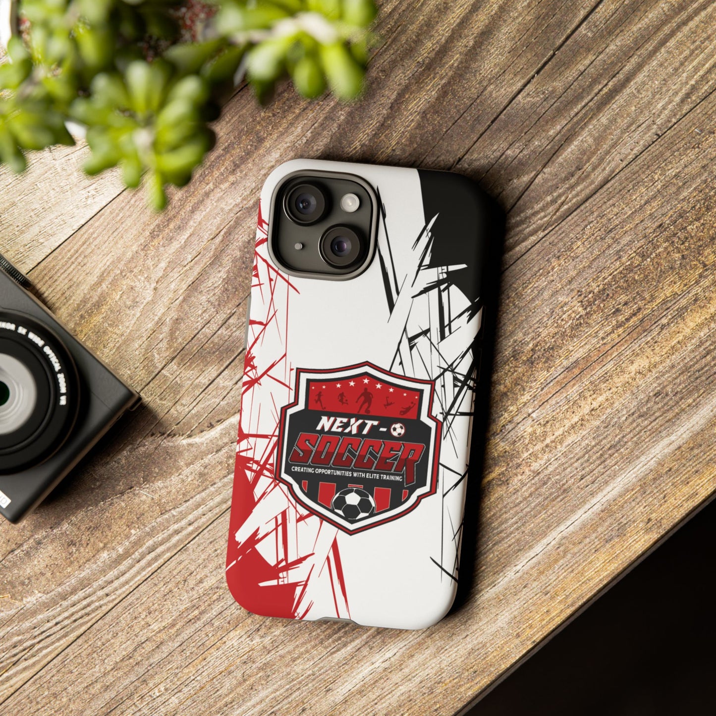 Phone Case — 'Next O Soccer' Red & Black Athletic Protective Cover
