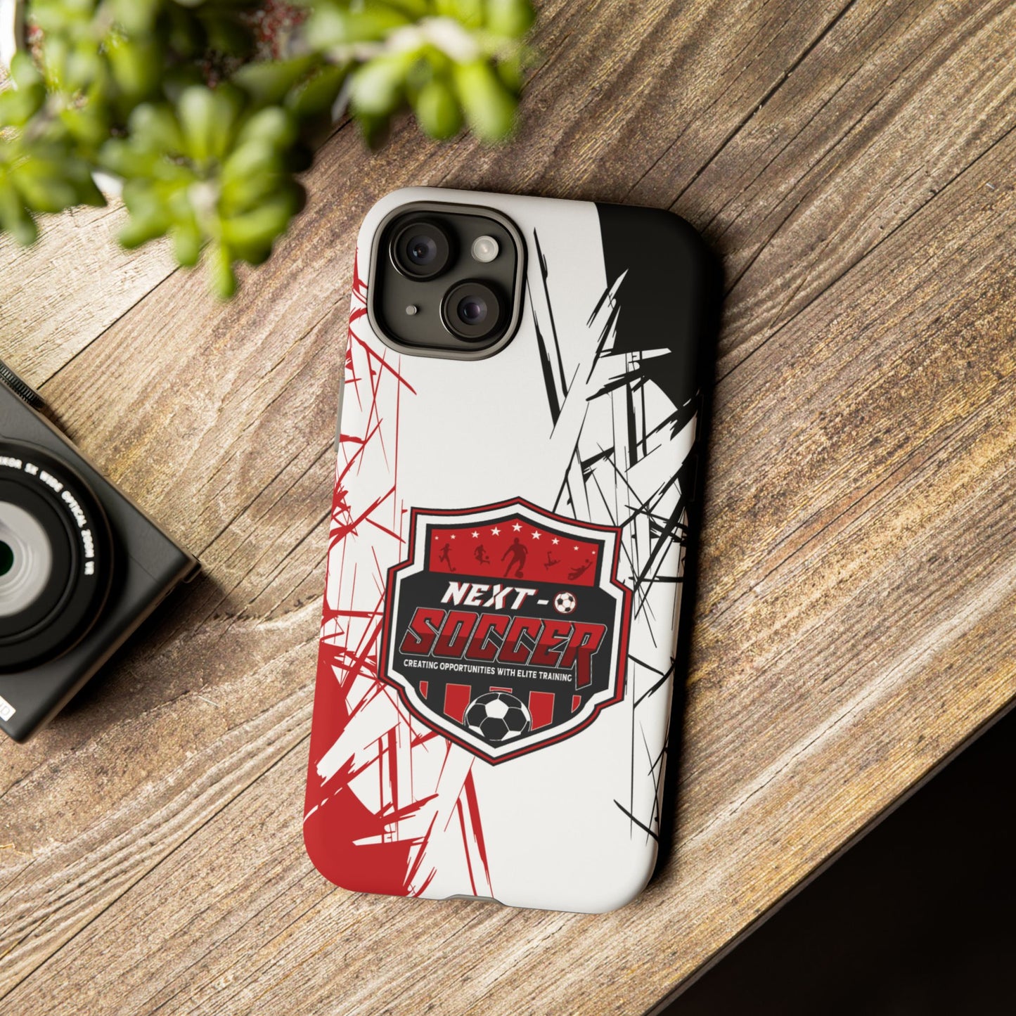 Phone Case — 'Next O Soccer' Red & Black Athletic Protective Cover