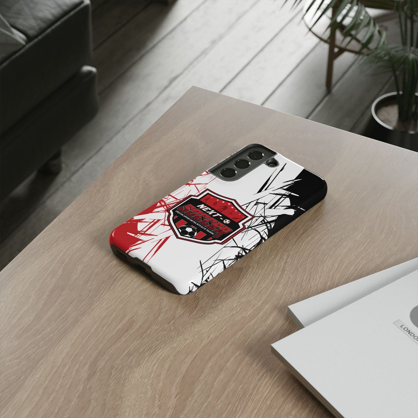 Phone Case — 'Next O Soccer' Red & Black Athletic Protective Cover