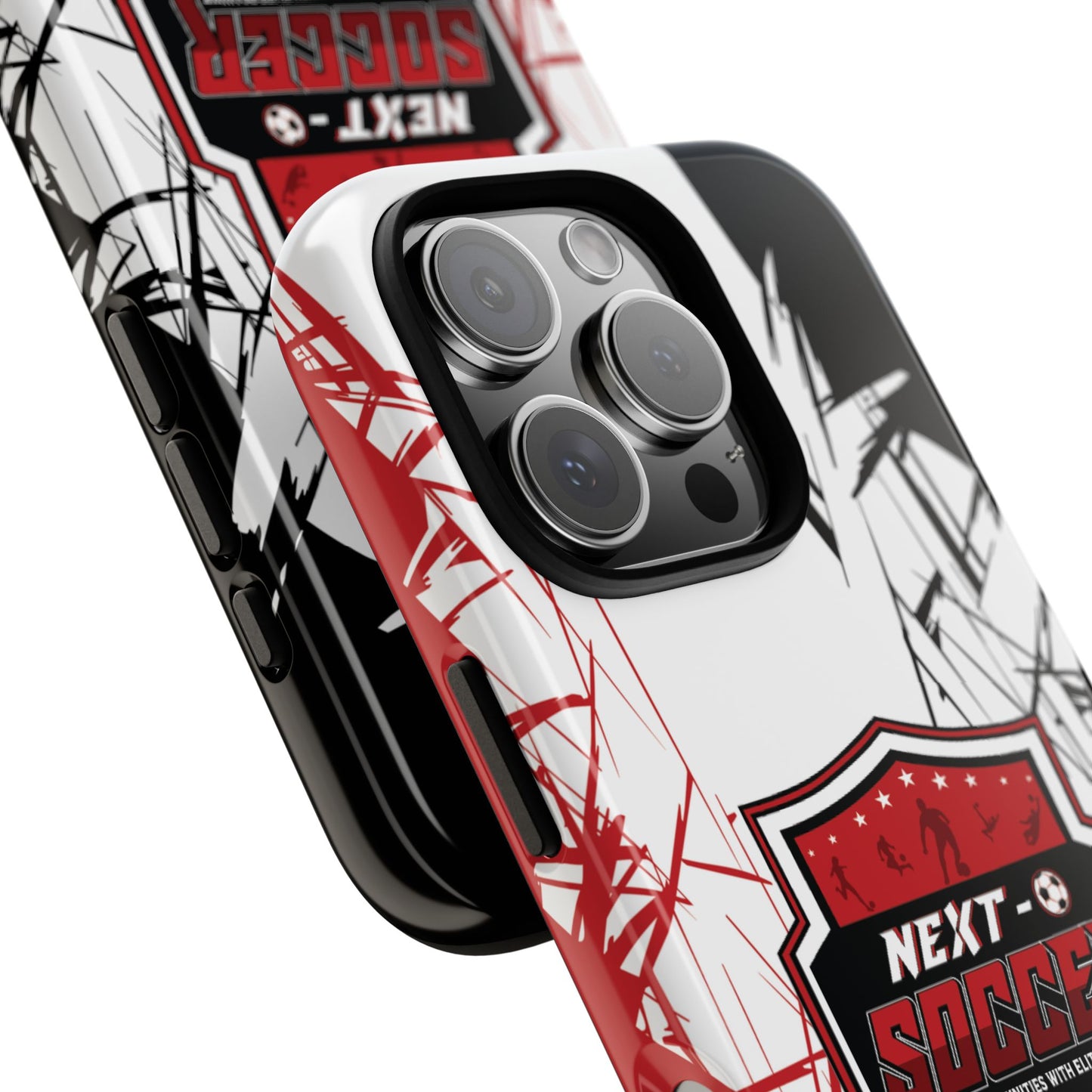 Phone Case — 'Next O Soccer' Red & Black Athletic Protective Cover