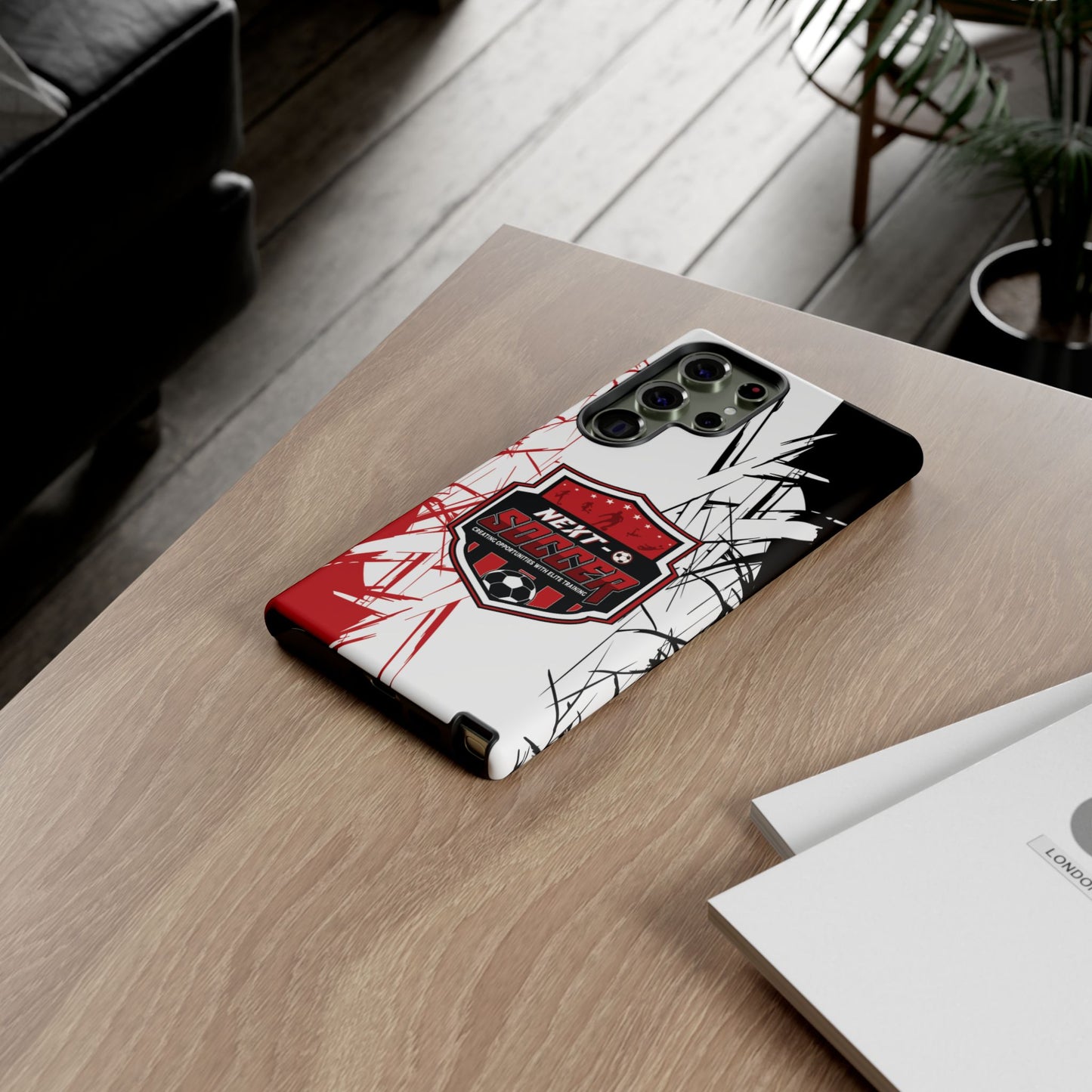 Phone Case — 'Next O Soccer' Red & Black Athletic Protective Cover