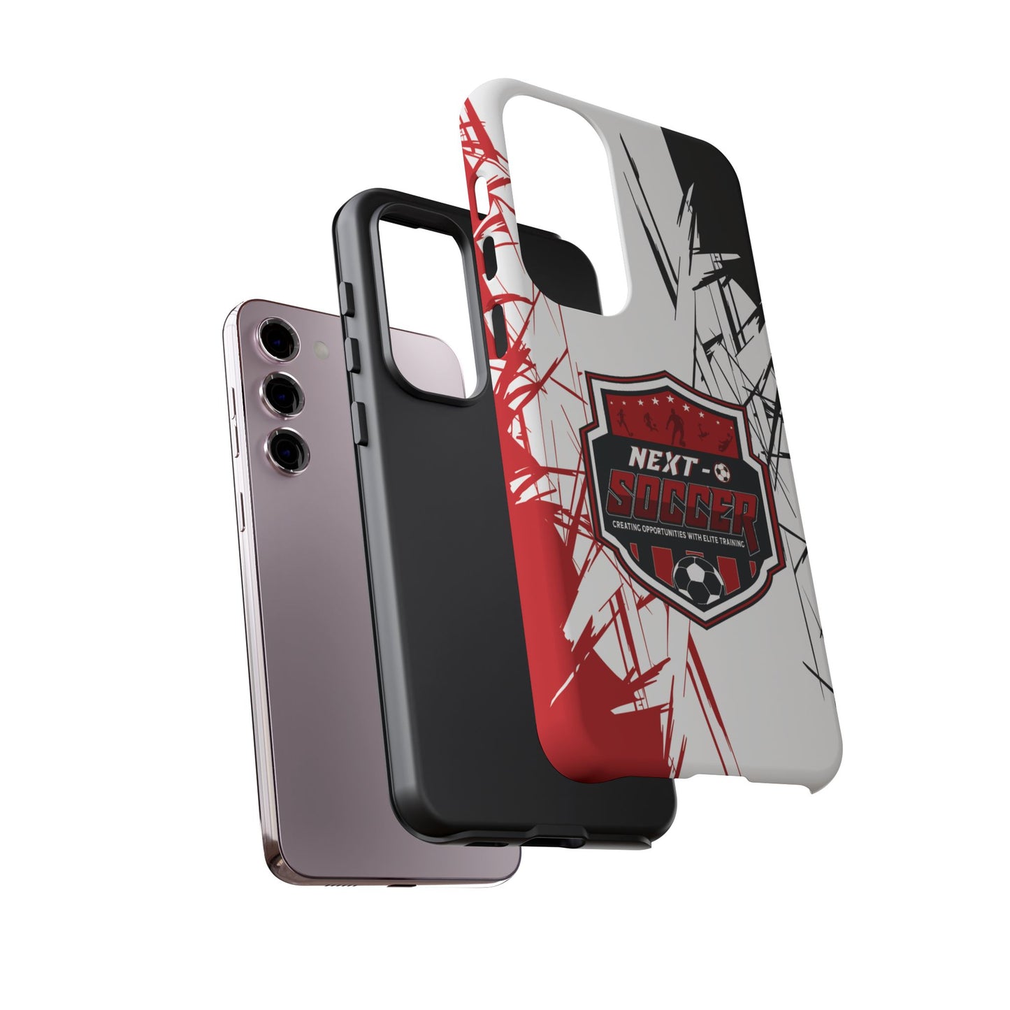 Phone Case — 'Next O Soccer' Red & Black Athletic Protective Cover