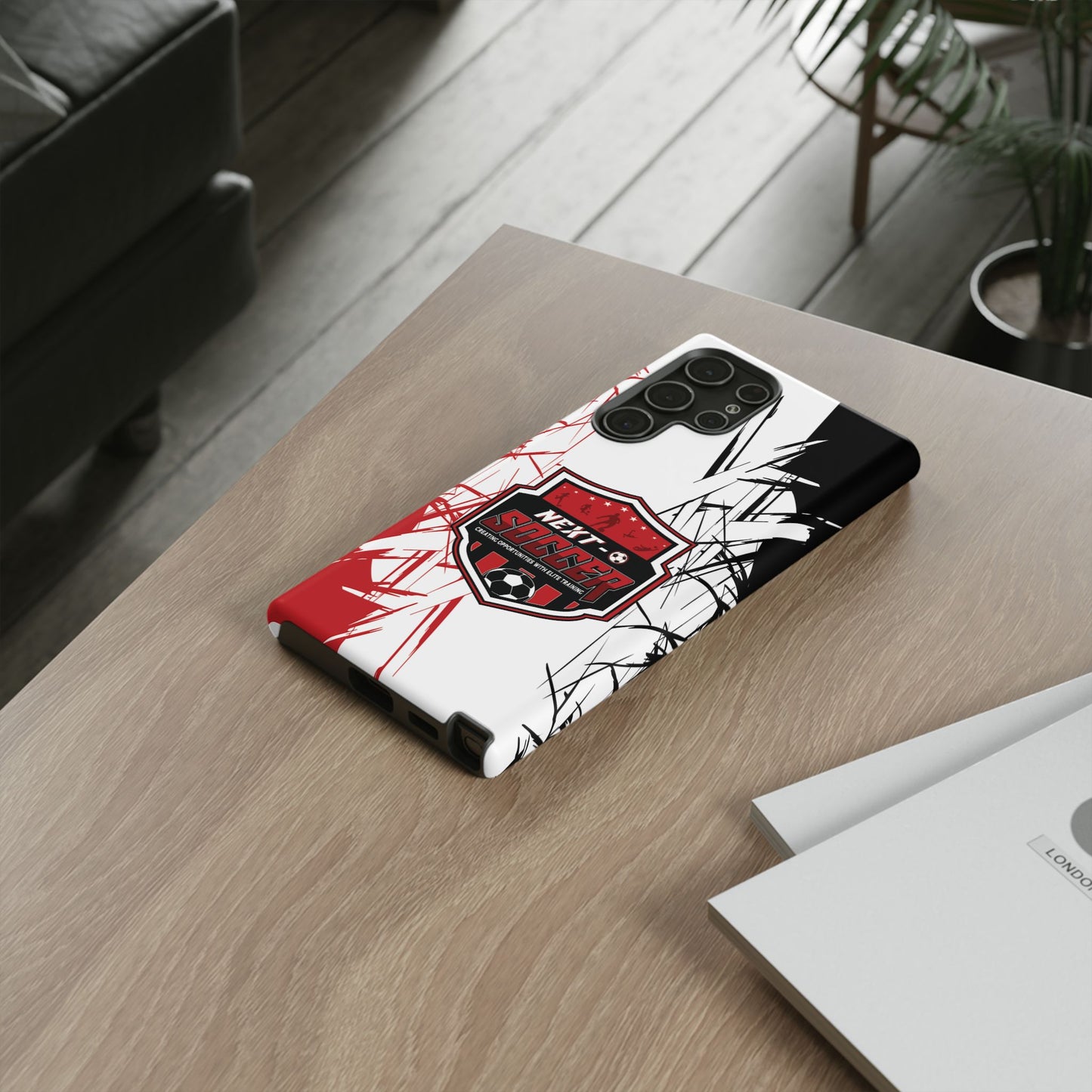 Phone Case — 'Next O Soccer' Red & Black Athletic Protective Cover