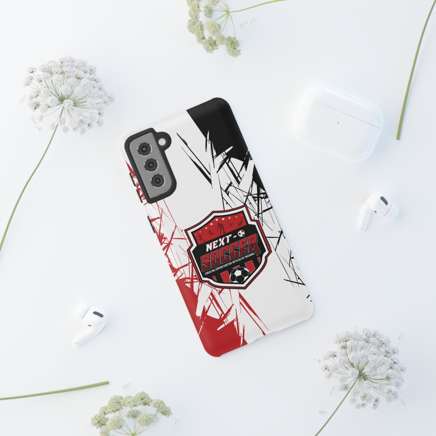 Phone Case — 'Next O Soccer' Red & Black Athletic Protective Cover